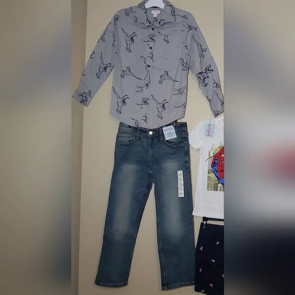 Cat & Jack Kids Blue Straight Leg Jeans-Size 8 - Picture 9 of 14